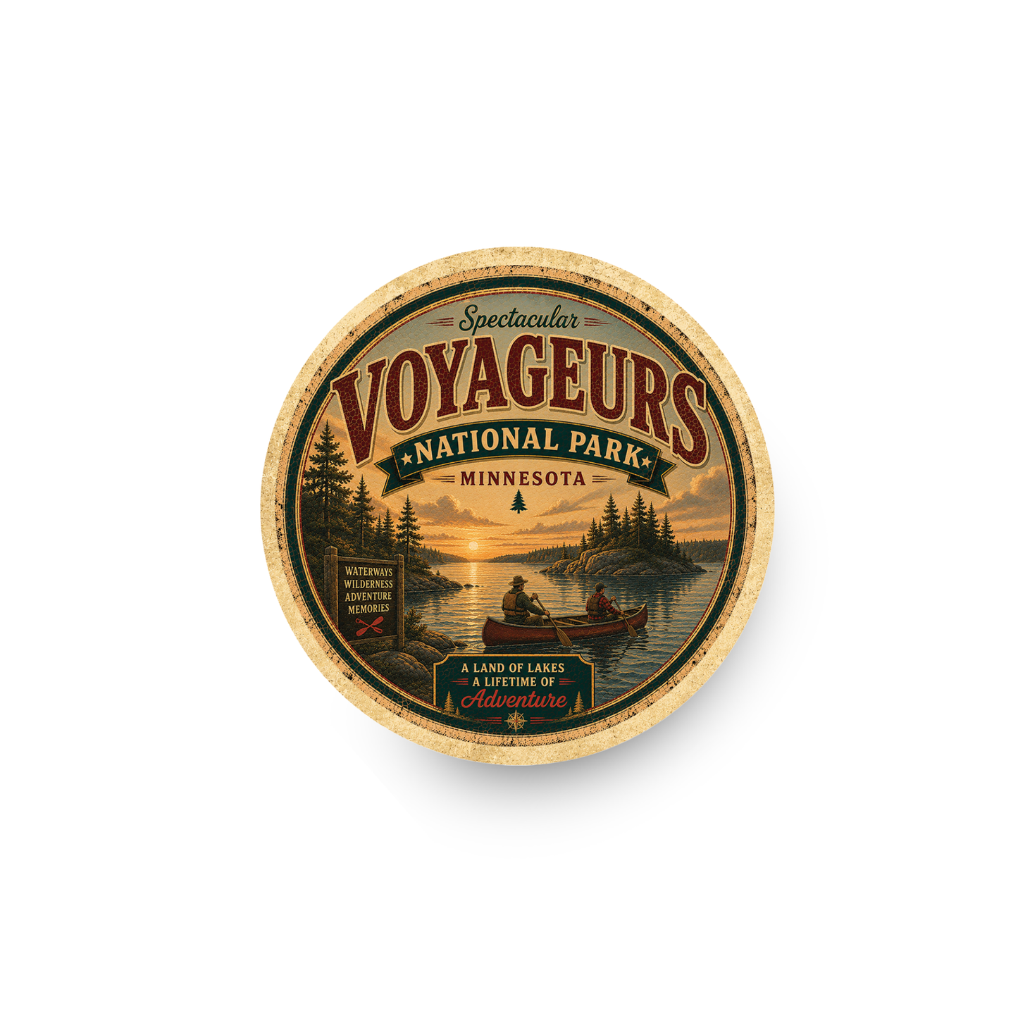 Voyageurs National Park Ceramic Coaster – 4" Round