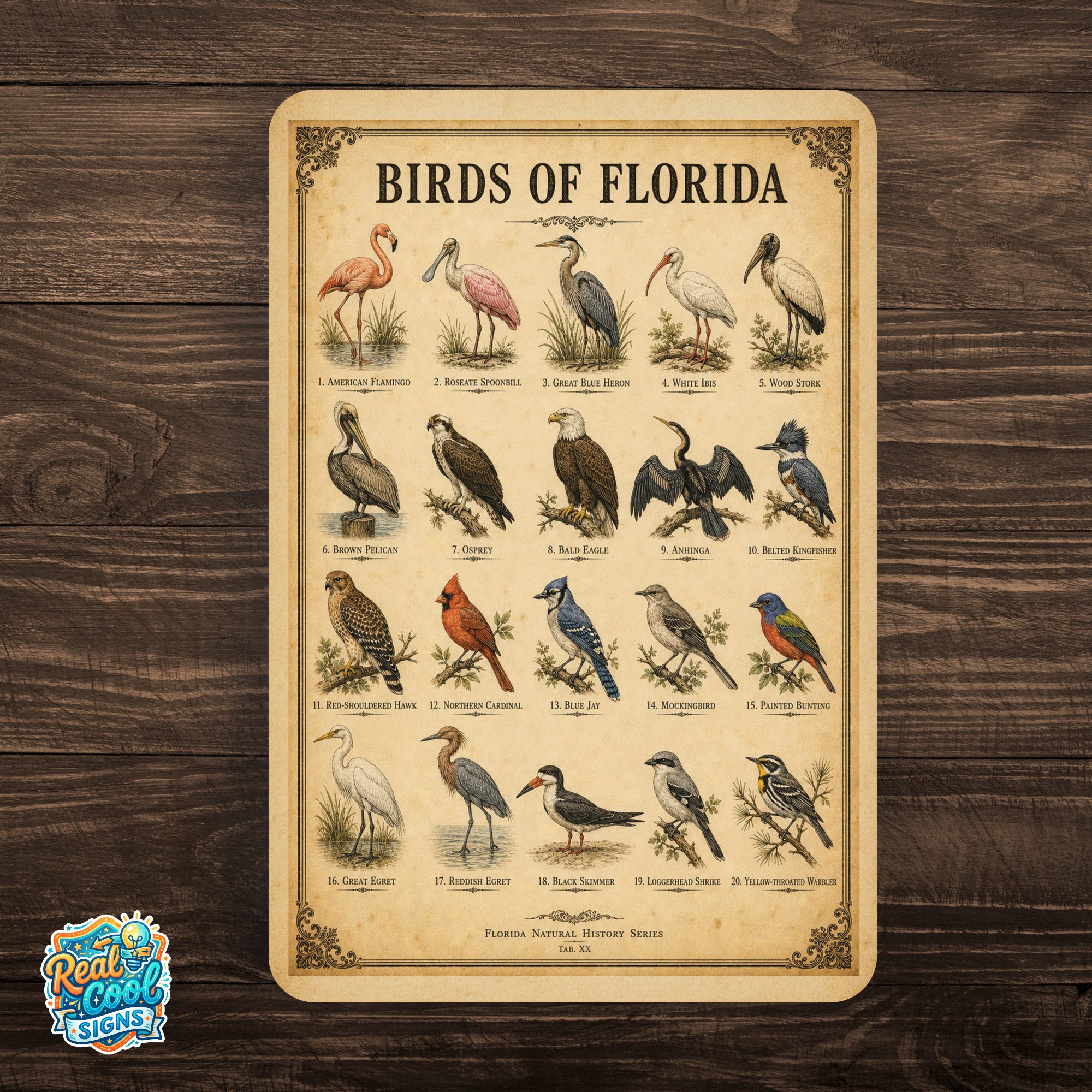 Birds of Florida Sign