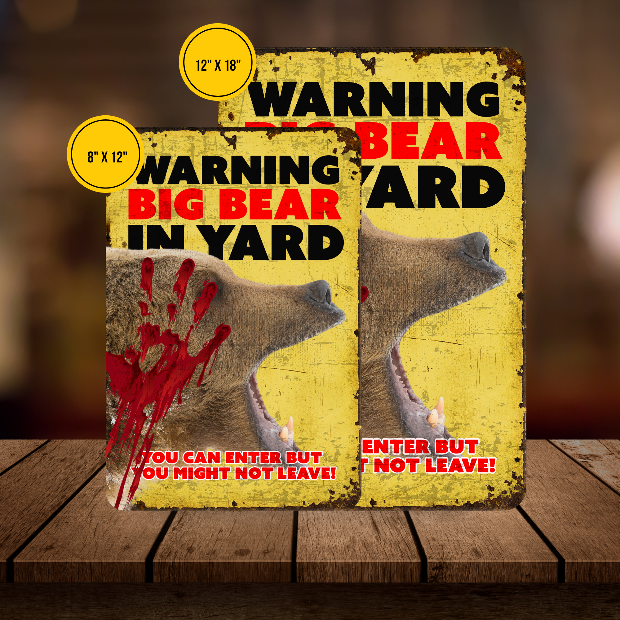 Warning Bear Sign