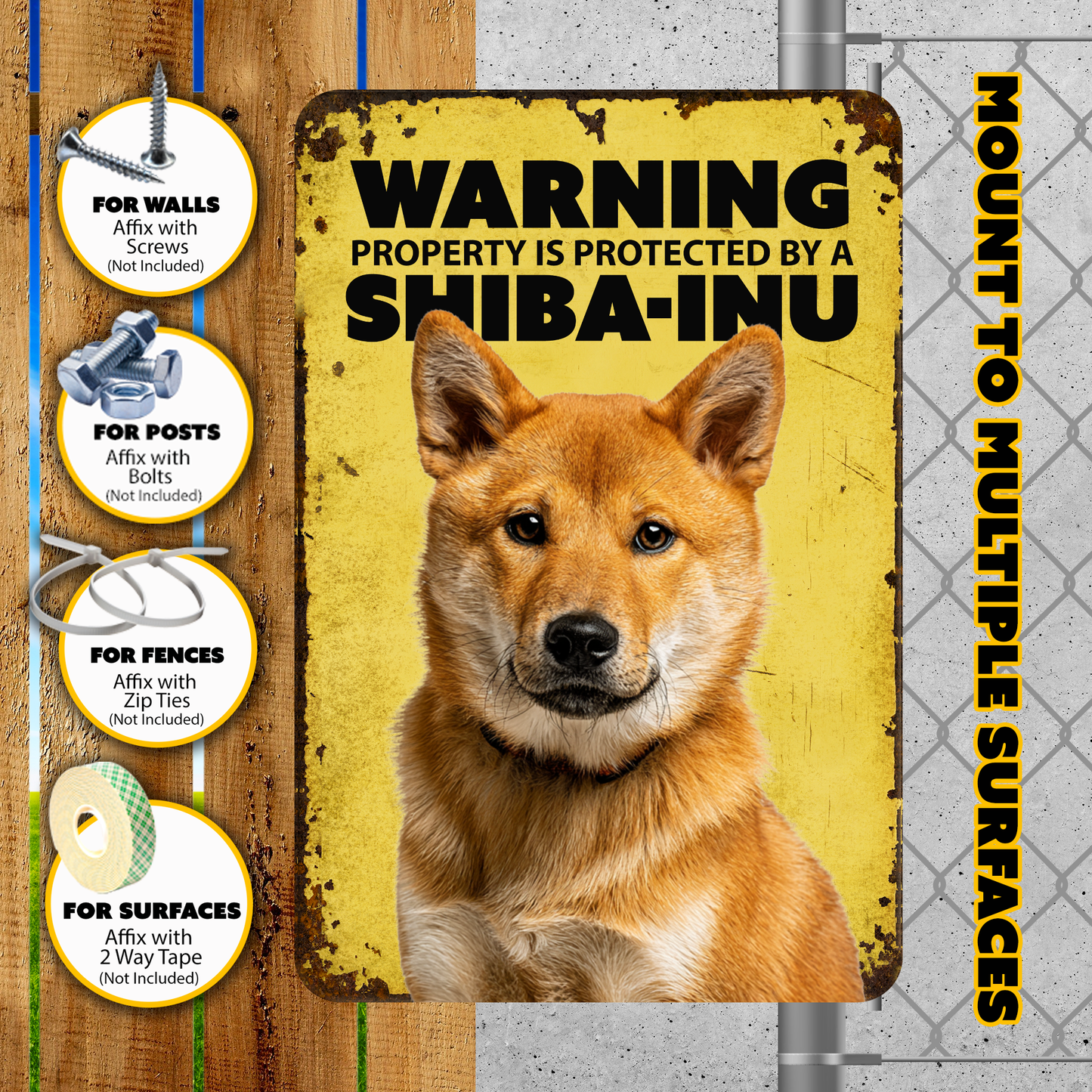 Warning Shiba-Inu Dog Sign