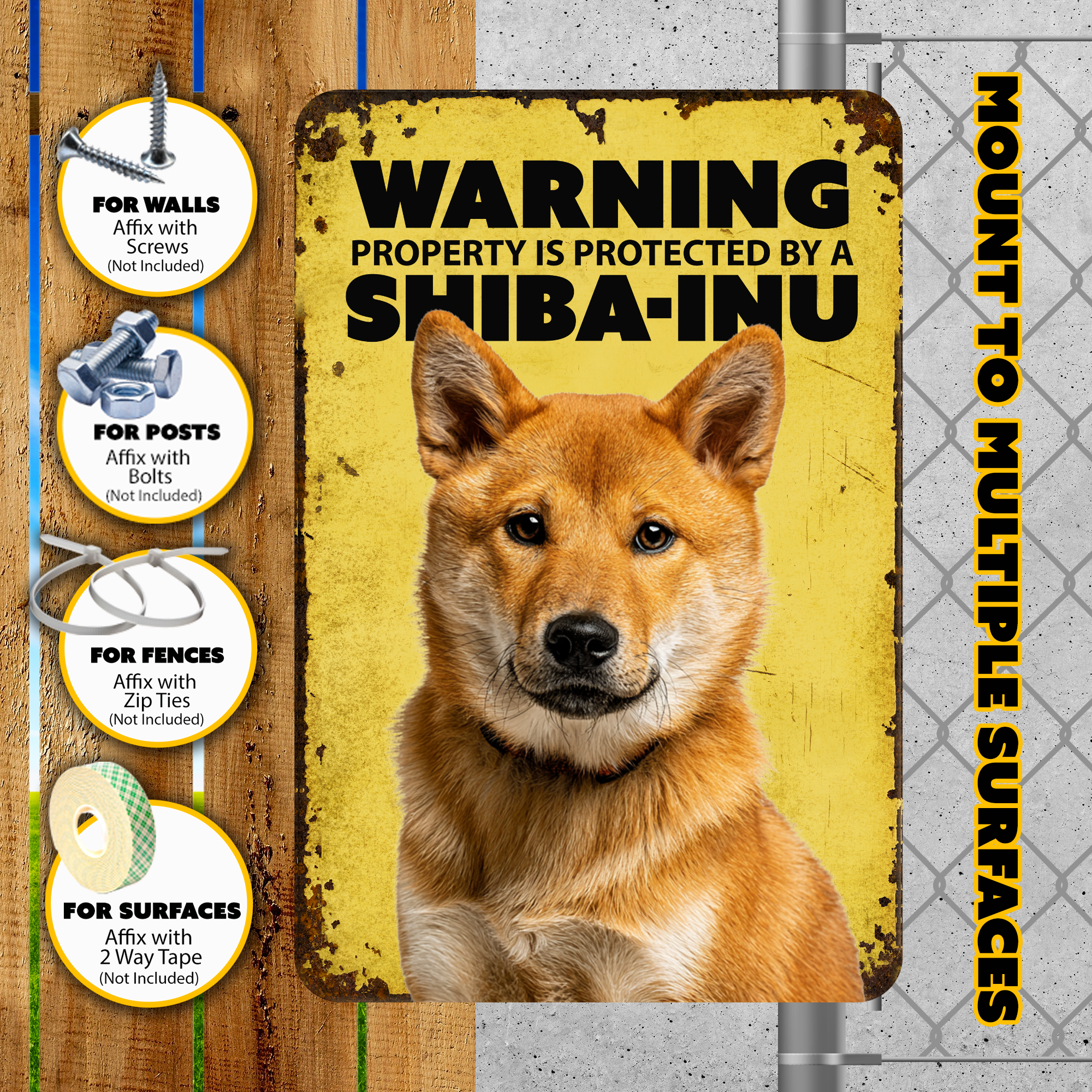 Warning Shiba-Inu Dog Sign