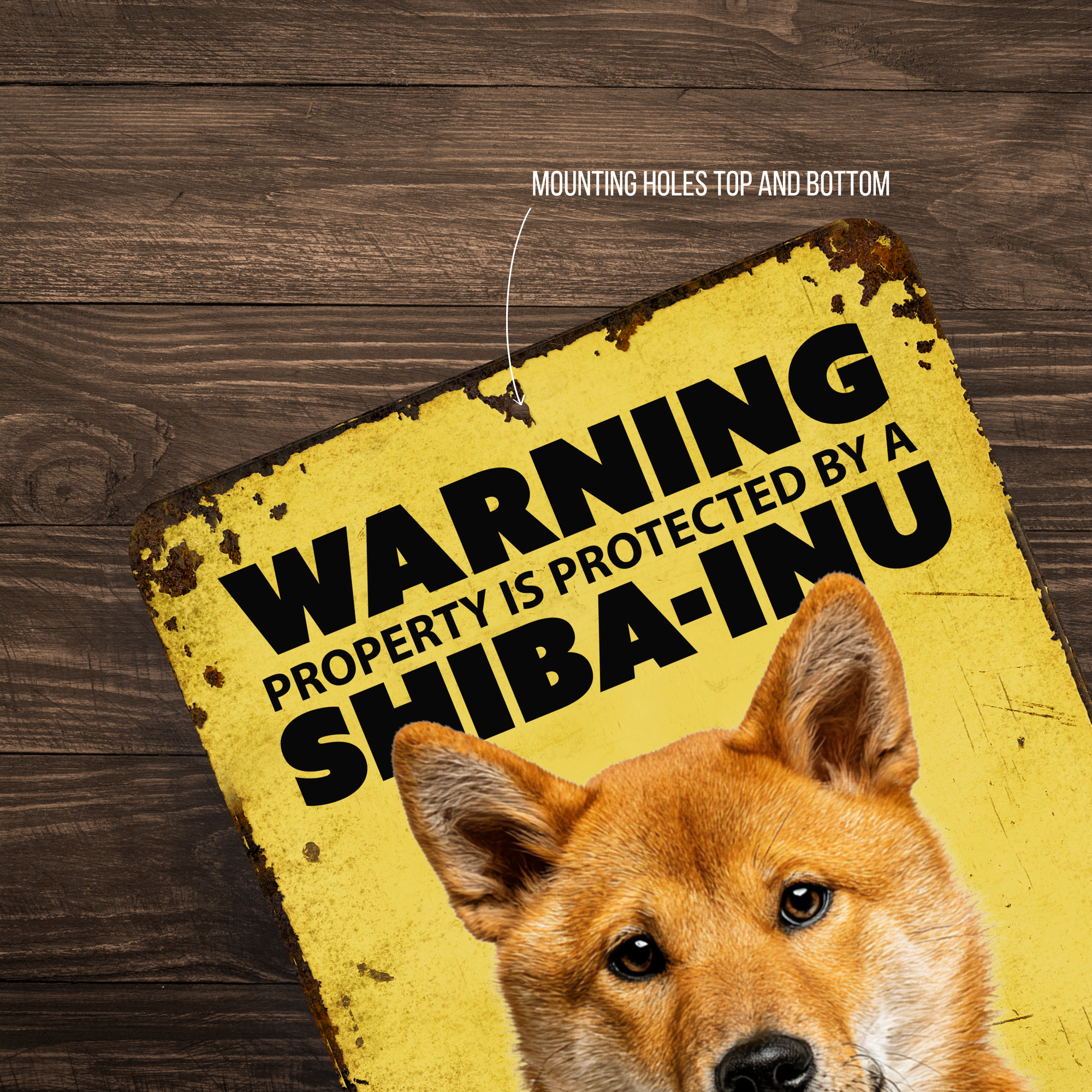 Warning Shiba-Inu Dog Sign