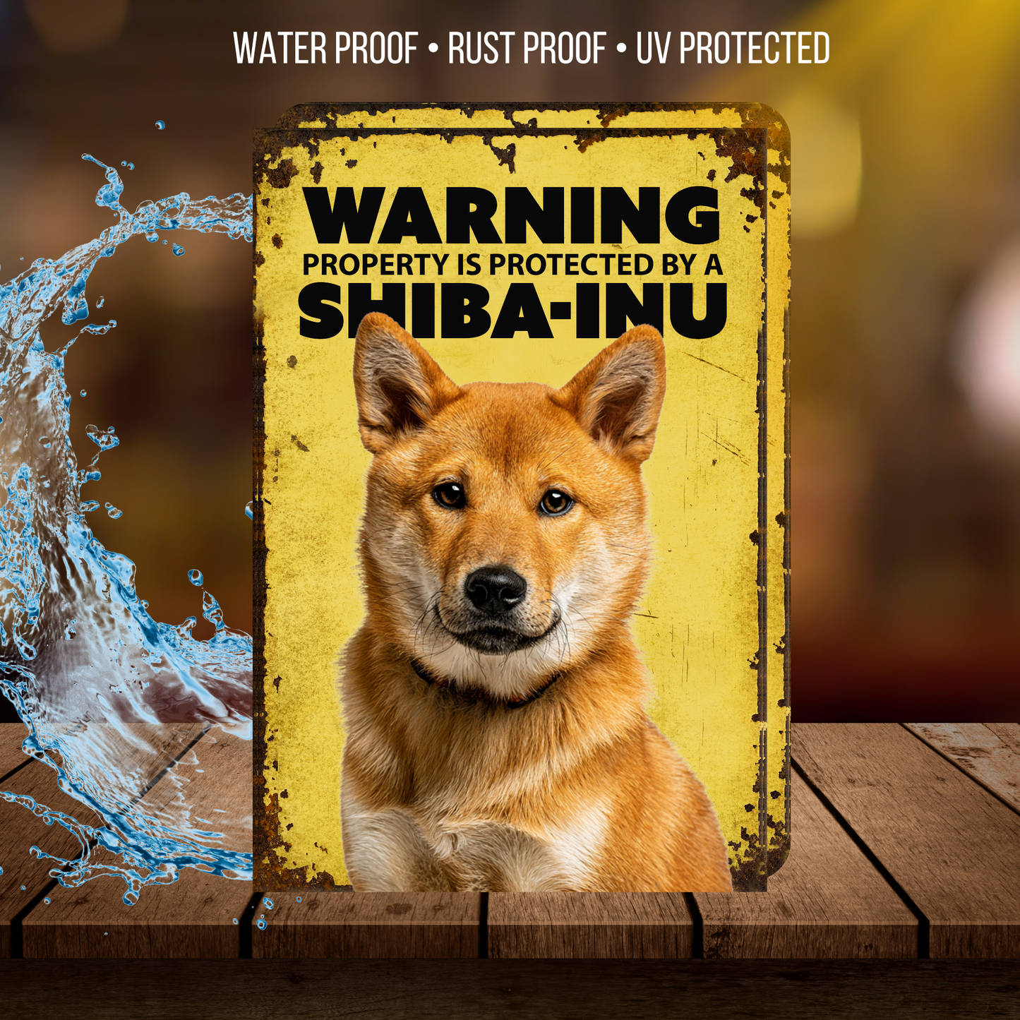 Warning Shiba-Inu Dog Sign