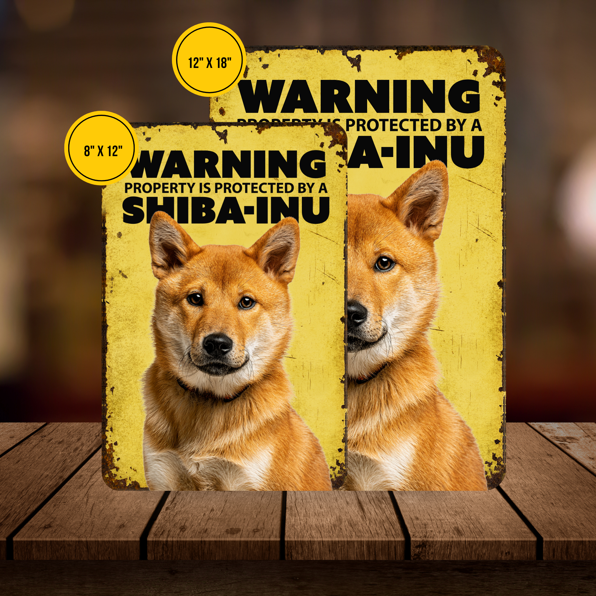 Warning Shiba-Inu Dog Sign