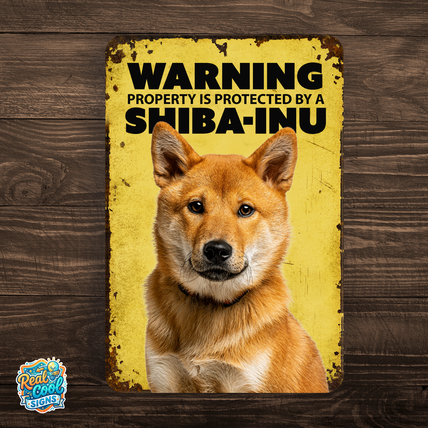 Warning Shiba-Inu Dog Sign