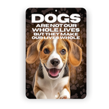 Beagle Dog “Our Lives Whole” Aluminum Sign – Dog Lover Decor