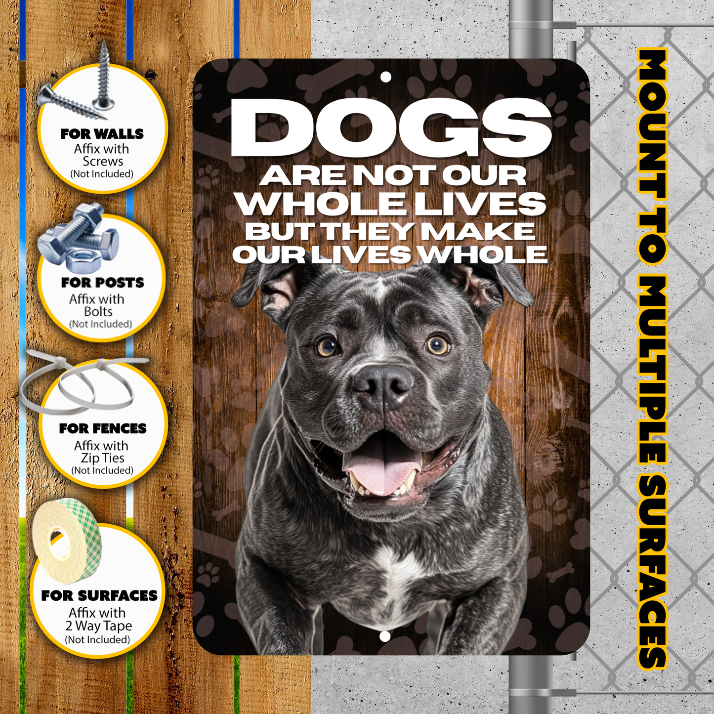 Cane Corso Dog “Our Lives Whole” Aluminum Sign – Dog Lover Decor