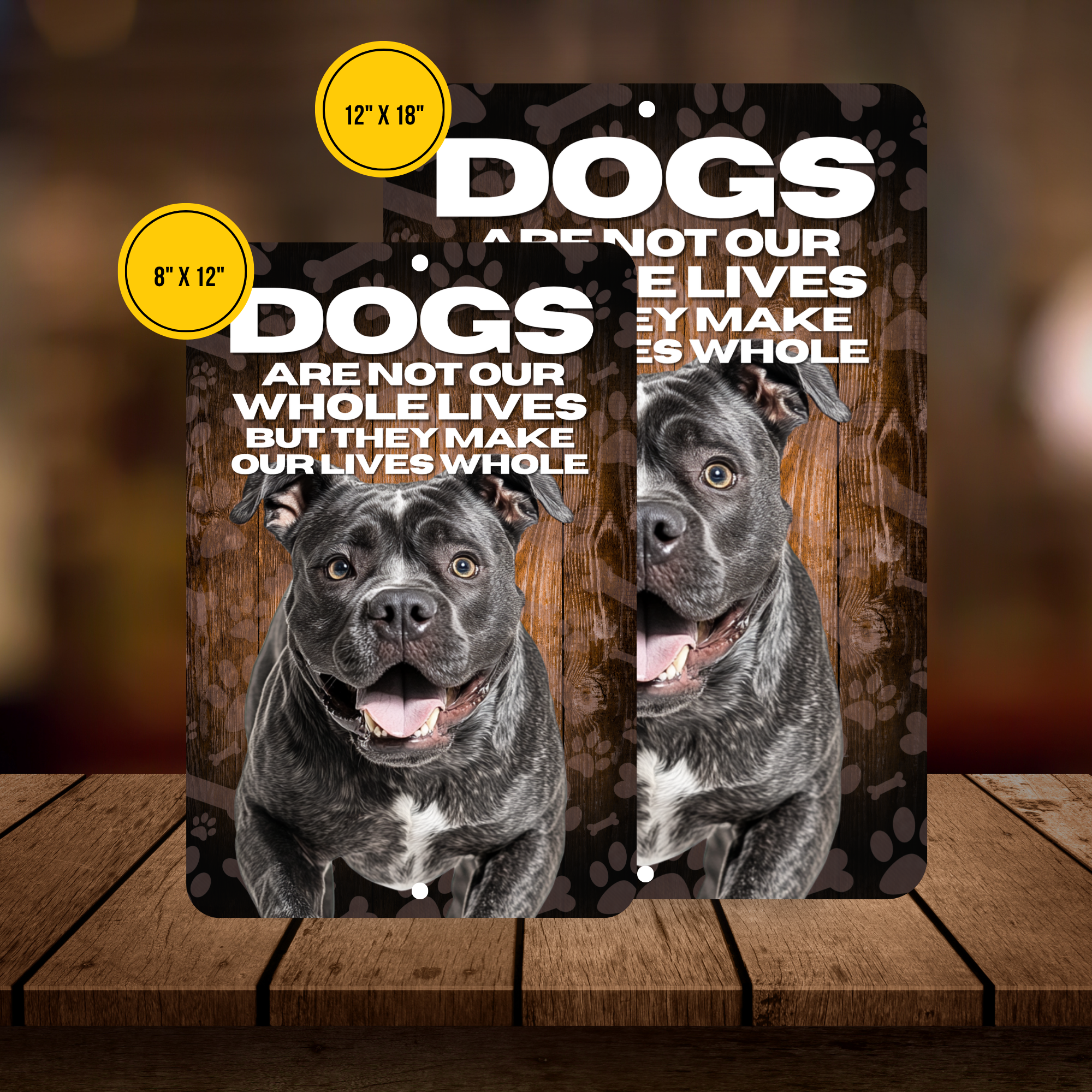 Cane Corso Dog “Our Lives Whole” Aluminum Sign – Dog Lover Decor