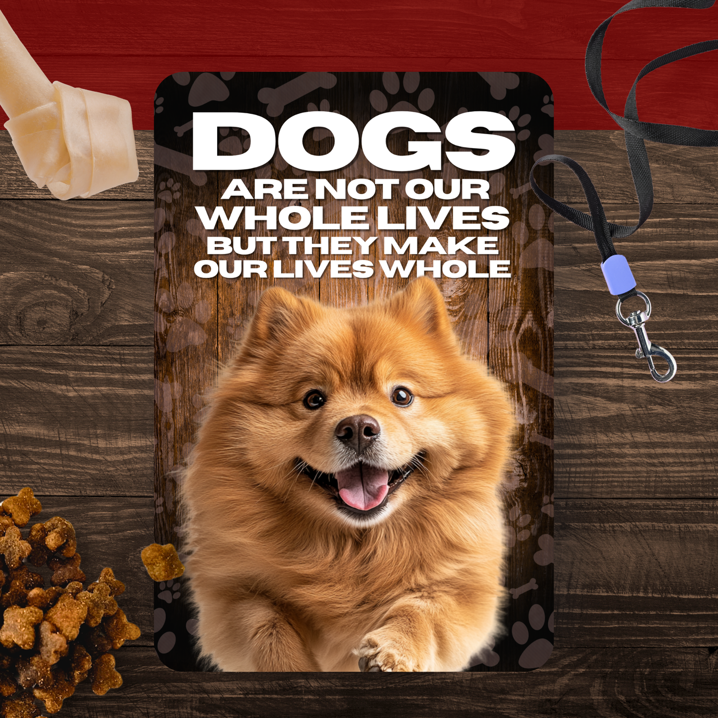 Chow Chow Dog “Our Lives Whole” Aluminum Sign – Dog Lover Decor
