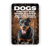Doberman Pinscher “Our Lives Whole” Aluminum Dog Sign – Dog Decor