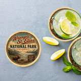 Wrangell–St. Elias National Park Ceramic Coaster – 4" Round