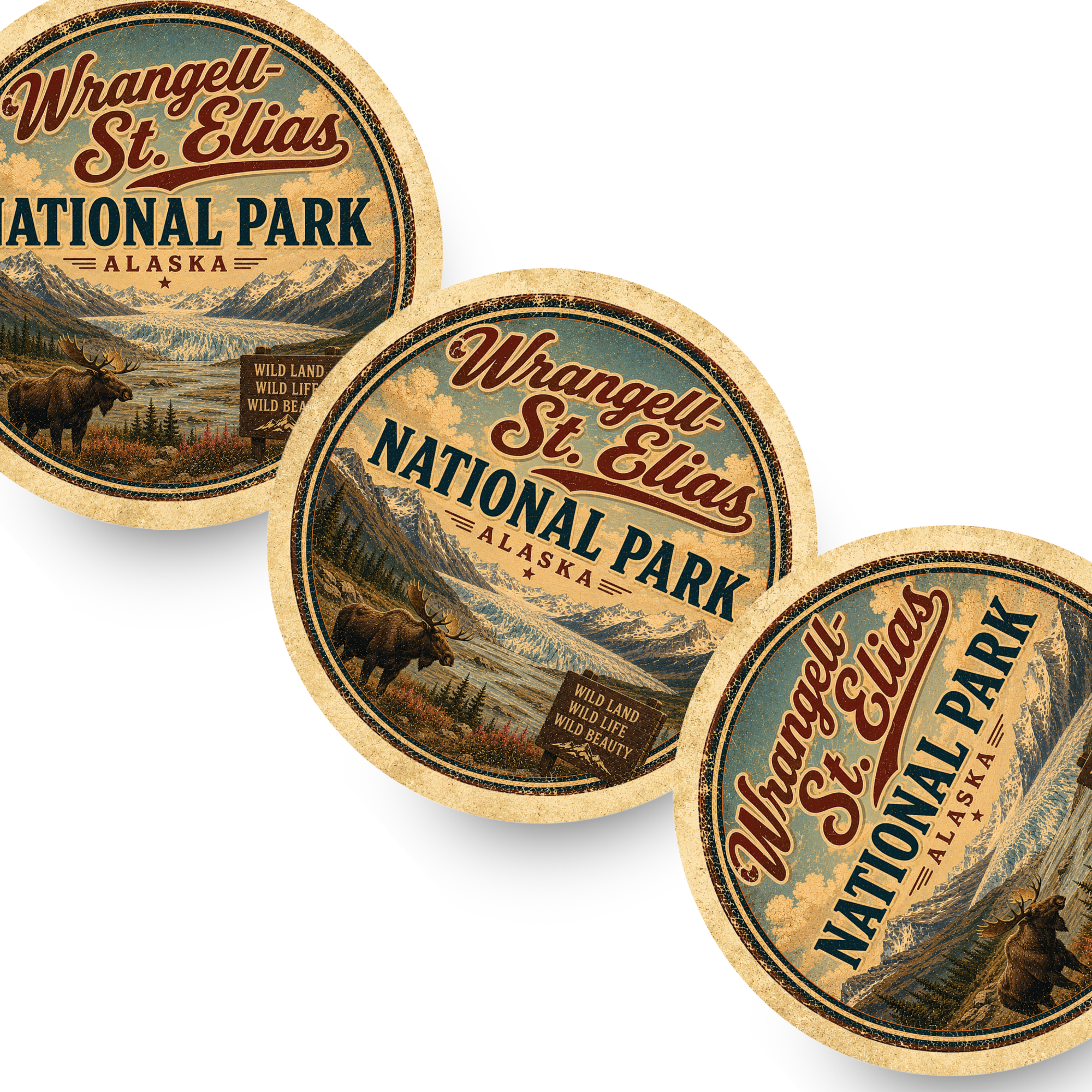 Wrangell–St. Elias National Park Ceramic Coaster – 4" Round