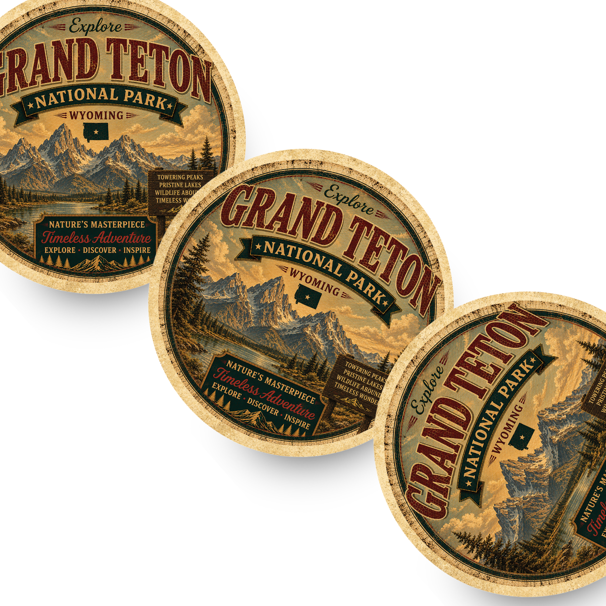 Grand Teton National Park Ceramic Coaster – 4" Round
