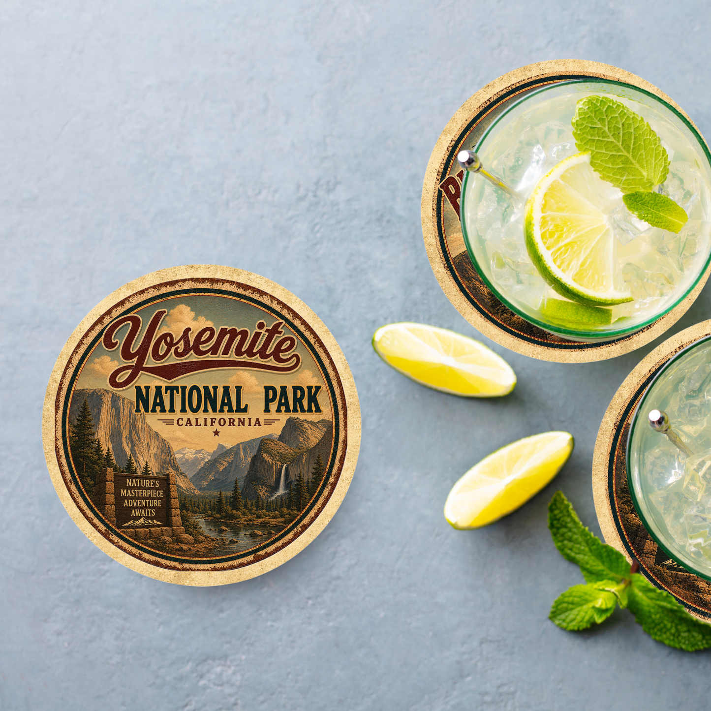 Yosemite National Park Ceramic Coaster – 4" Round